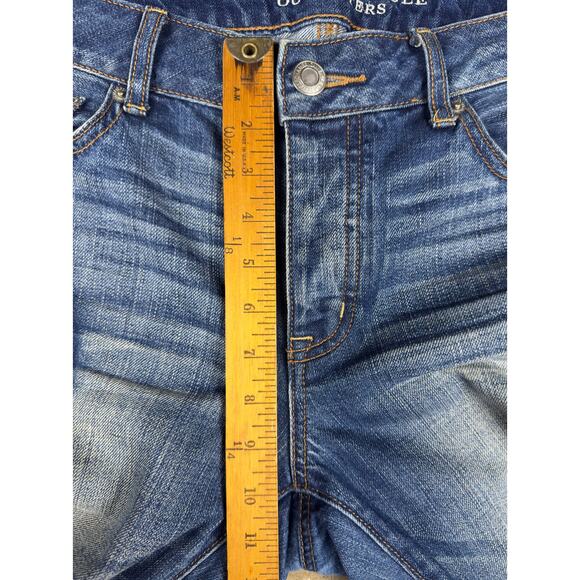 American Eagle Button-fly Boy Crop Jeans Women’s 10 Patch Distressed Medium Wash - Picture 8 of 10